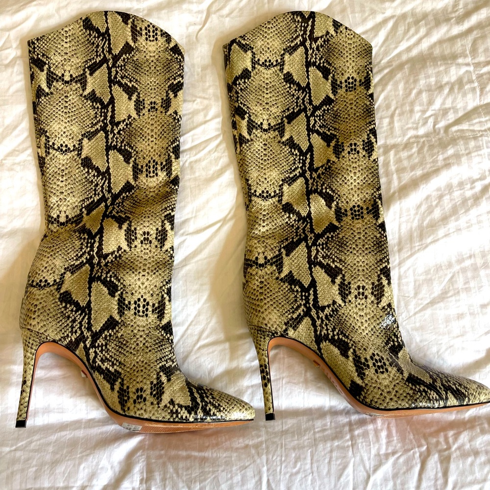 Schultz, Size 7.5 Snake Print Knee High Boot - image 1